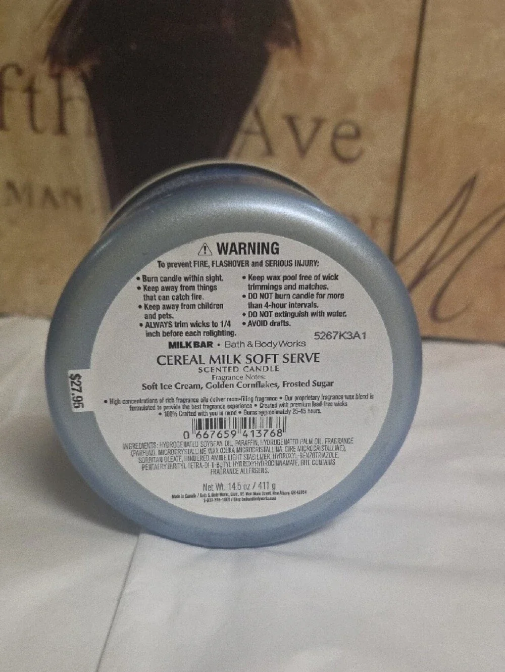 Bath & Body Works Blue Cereal Milk Soft Serve 3-Wick Candle
